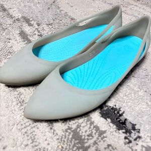 Crocs Womens Rio Ballerina Shoes Size 9 Slip On Flats 16265 Pointed Toe Cut Out